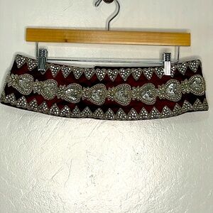 Carol Capek hand beaded velcro belt size 8